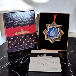 2014 Official United States CONGRESSIONAL 24kGoldFinish Holiday Ornament NEW